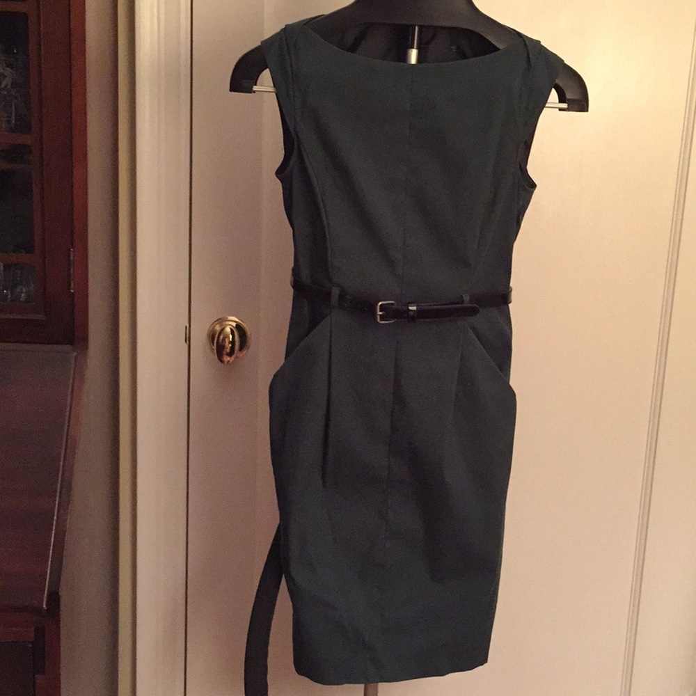 Hunter Green Theory Shift Dress